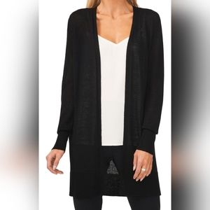 Halogen Side Slit Long Sleeve Cardiagn Sweater